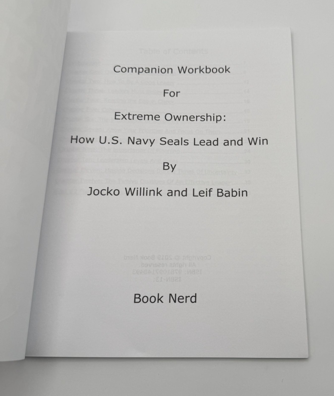 Jocko Willink Lot Dichotomy of Leadership Extreme Ownership Workbook Discipline