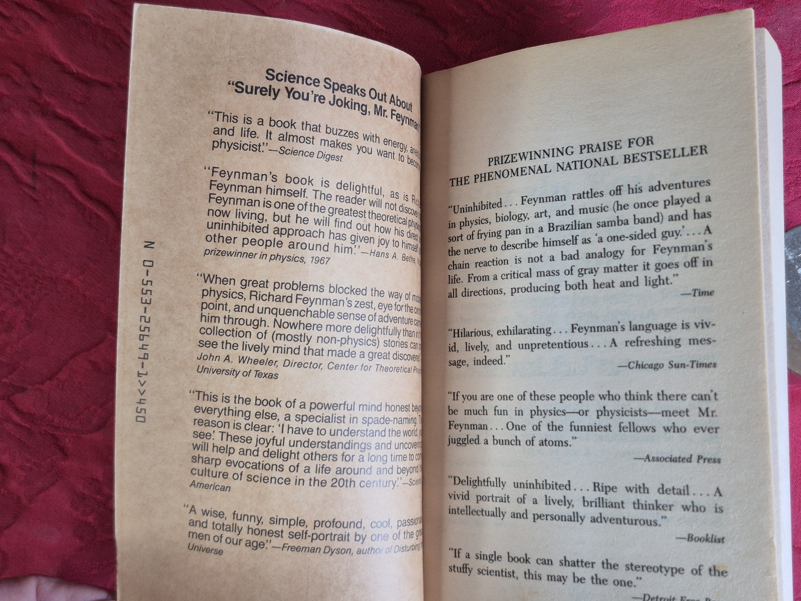 “Surely You’re Joking Mr. Feynman” – Richard P. Feynman – Bantam 1986 mmpb