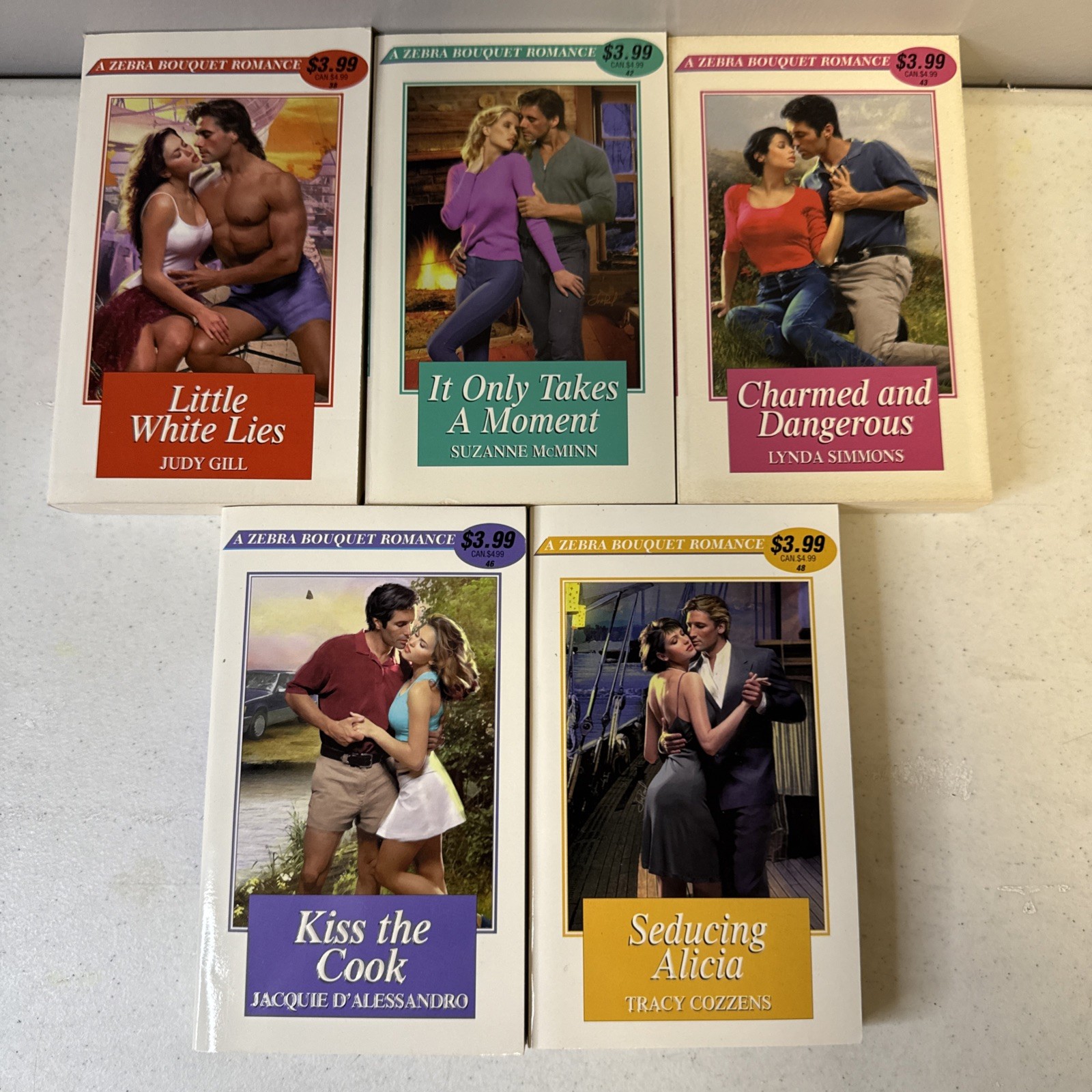 Vintage Zebra Historical Romance Paperback Lot Of 5 Varied Authors 1998
