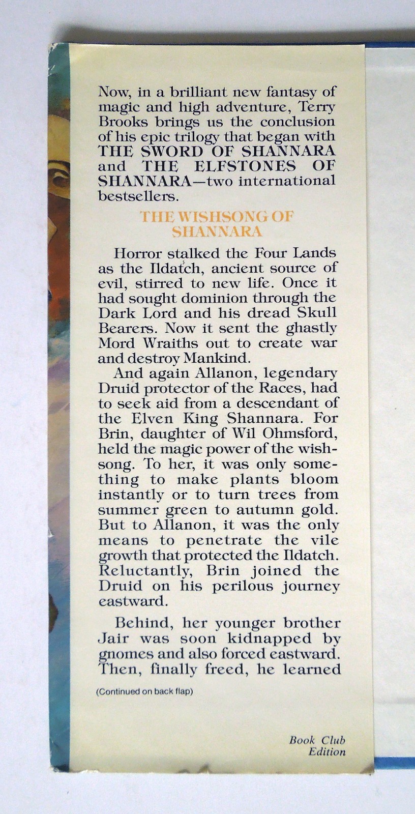The Wishsong of Shannara – Terry Brooks, 1985 hc w/dj, Del Rey, Ballantine, BCE