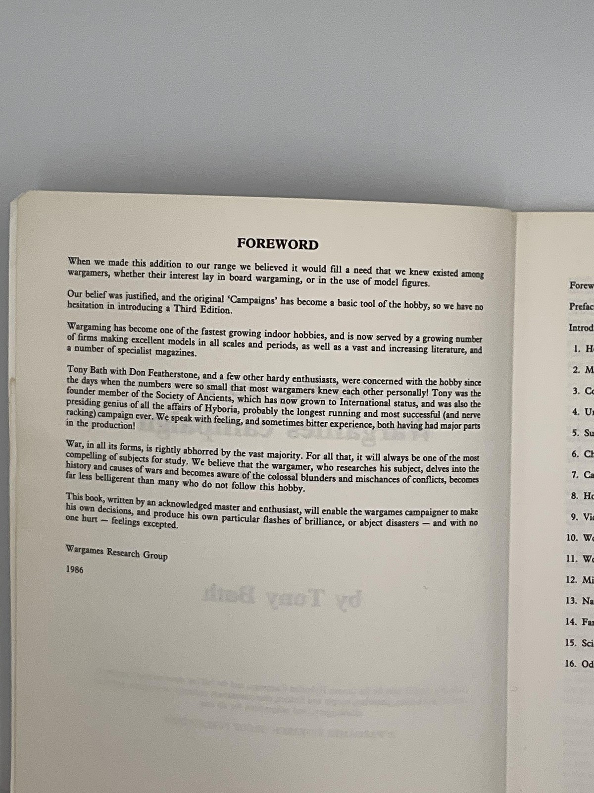 Setting Up A Wargames Campaign Tony Bath Wargames Research Group Tan PB 1986 UK