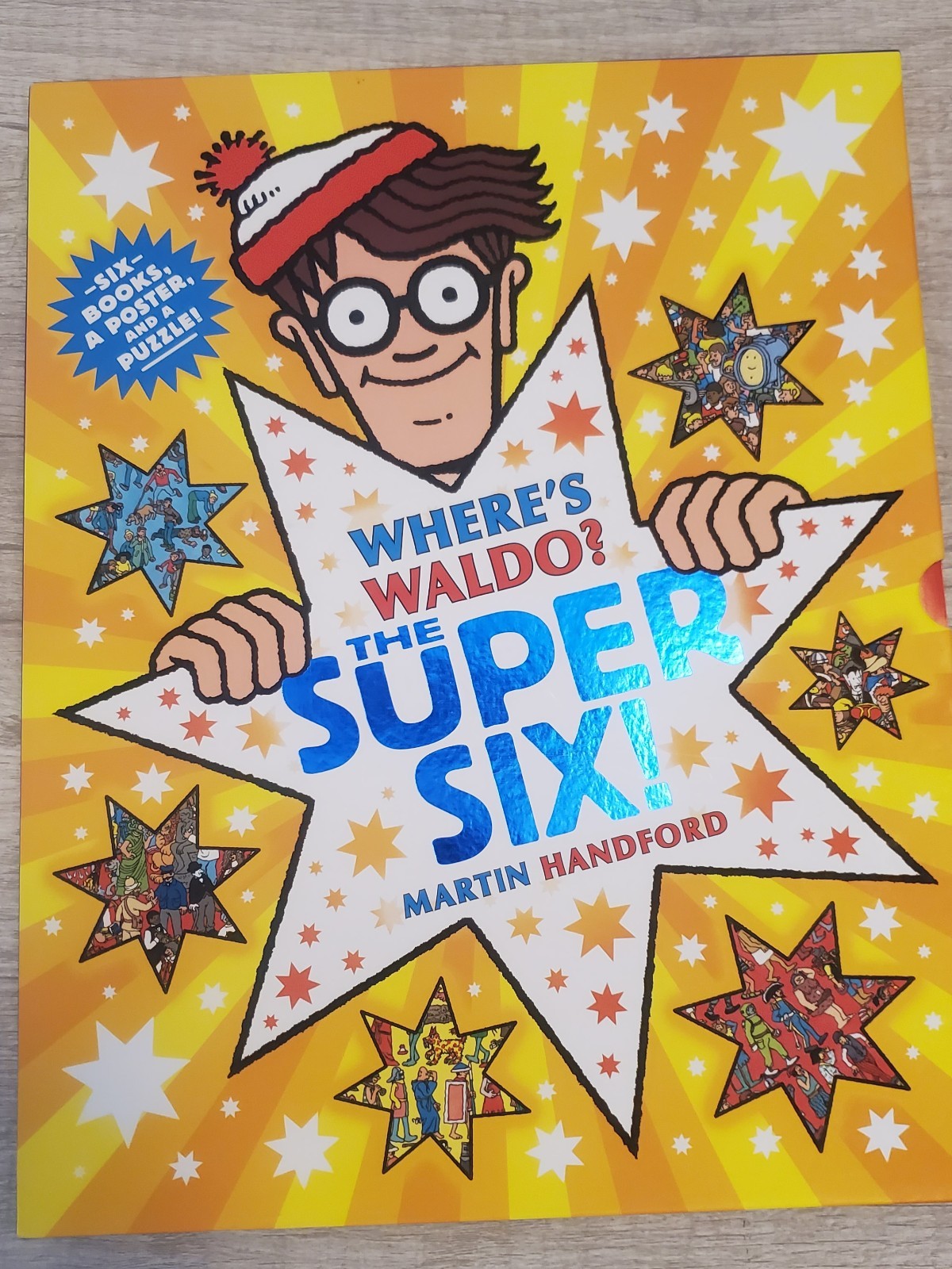WHERE’S WALDO? THE SUPER SIX! MARTIN HANDFORD SIX BOOKS, A POSTER & extra book