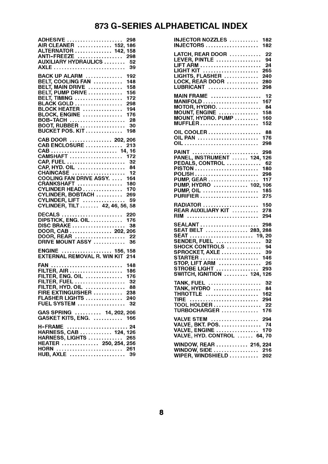 BOBCAT 873 G Series Parts Manual SN 514140001 514240001 517911001 Up – BOUND