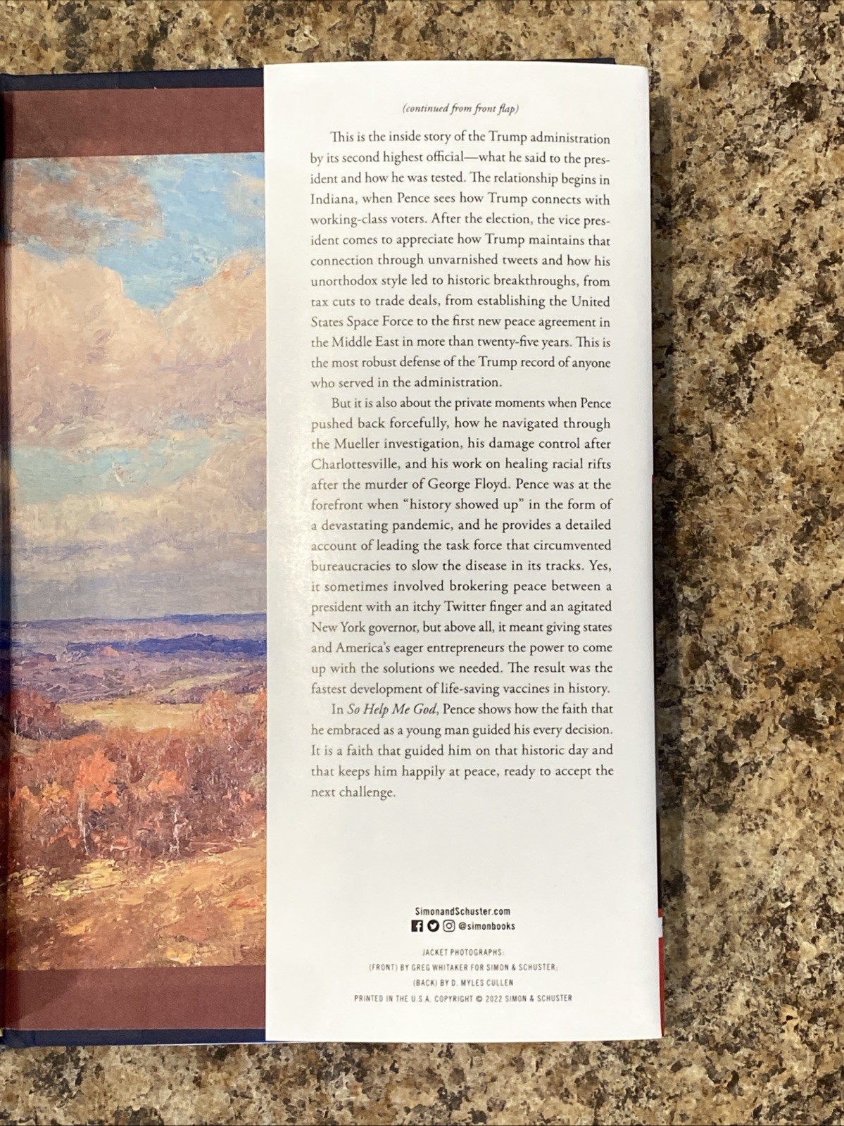 So Help Me God SIGNED by Mike Pence – 1st Prt / 1st Ed Near Fine Hardcover