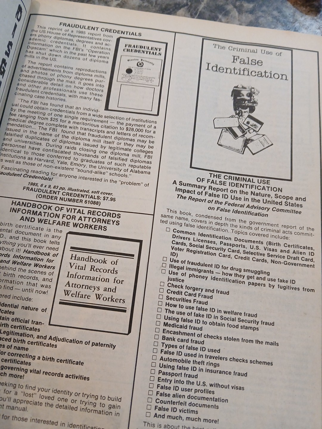 ROBERT ANTON WILSON Two articles in LOOMPANICS Unlimited book catalog 1989 VG
