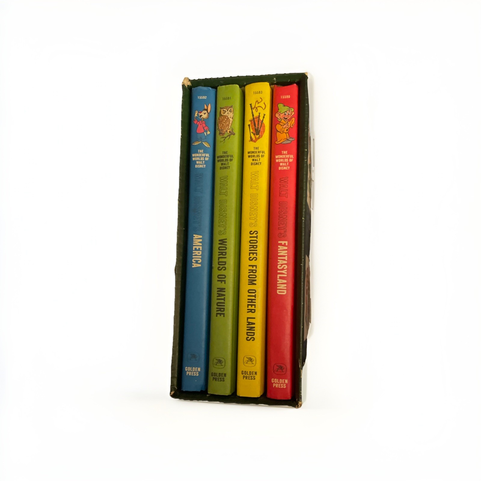 1965 The Wonderful Worlds of Walt Disney 4 Book Boxed Set Golden Press Vintage