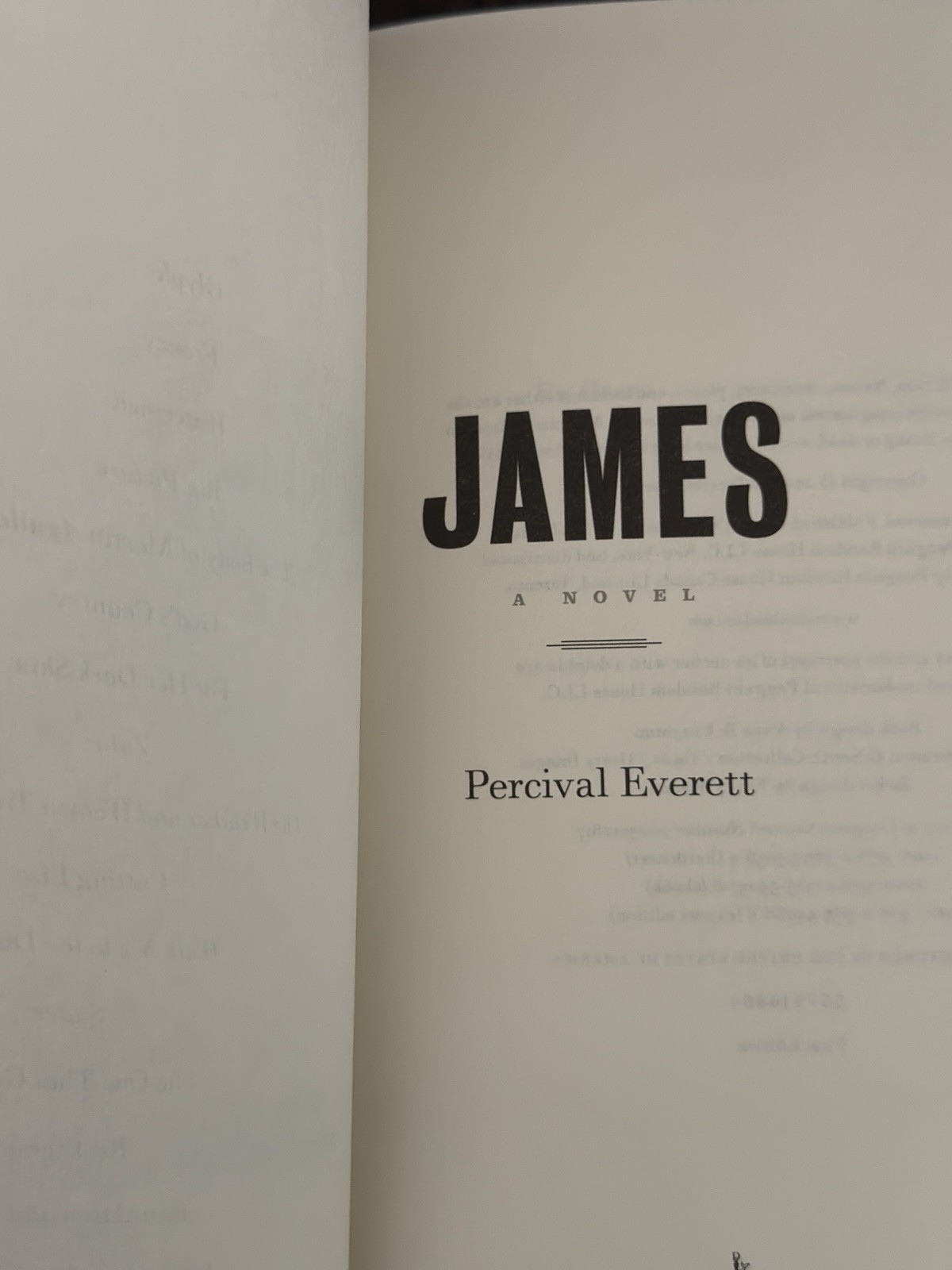 *Pristine – Percival Everett “James” Hardcover 1st Edition – Author signed