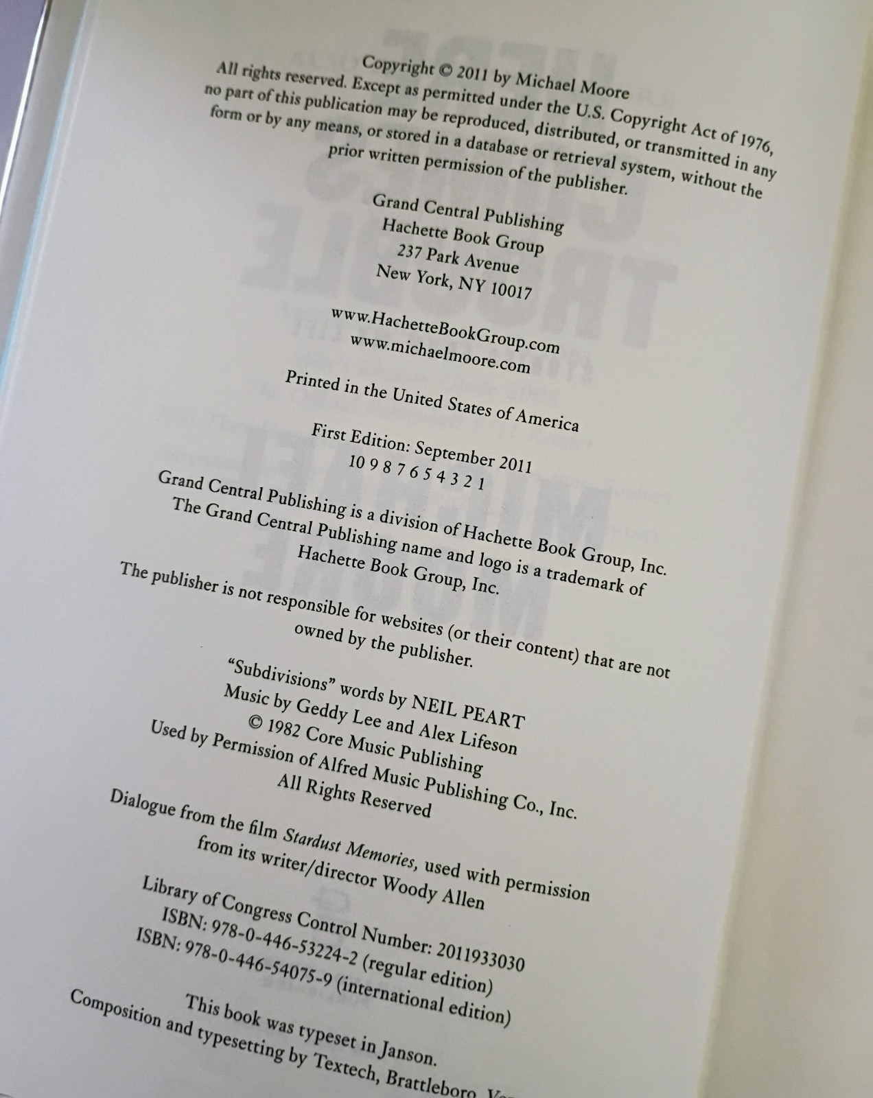 Michael Moore Signed – Here Comes Trouble First Edition HCDJ