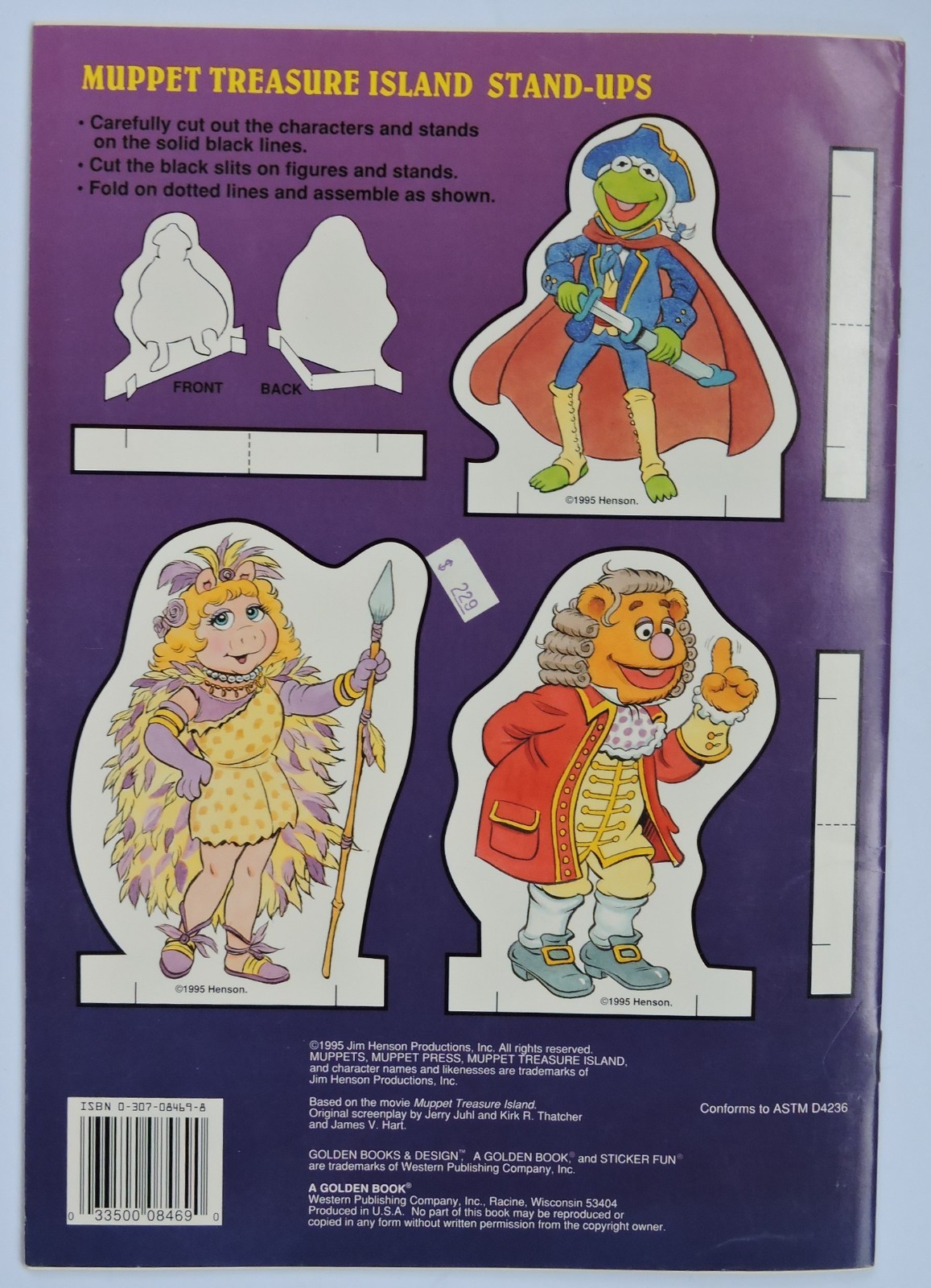 Vtg 1995 Muppet Treasure Island Sticker Fun Golden Books