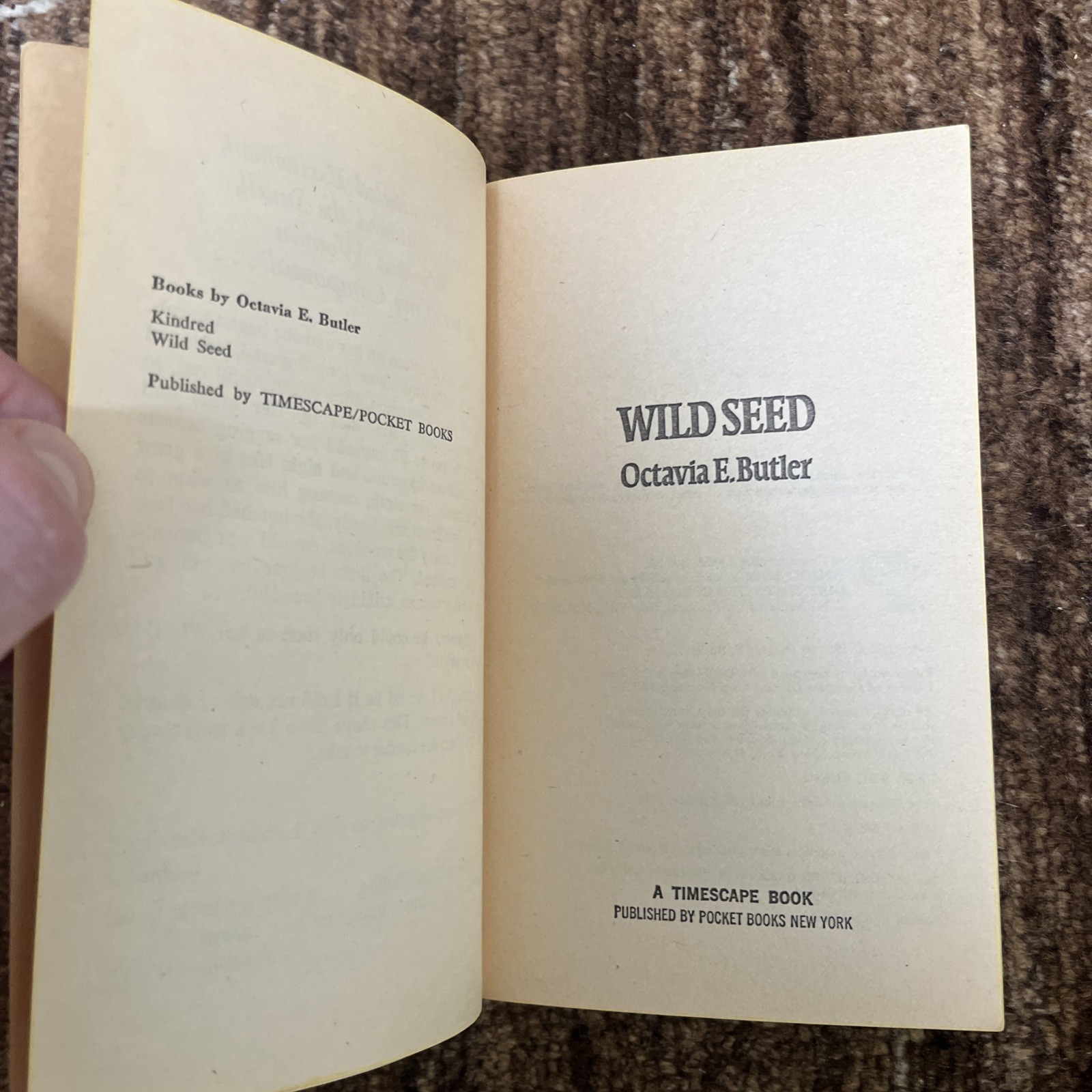 Wild Seed by Octavia E Butler – 1981 1st Pocket Timescape Mass Market Paperback