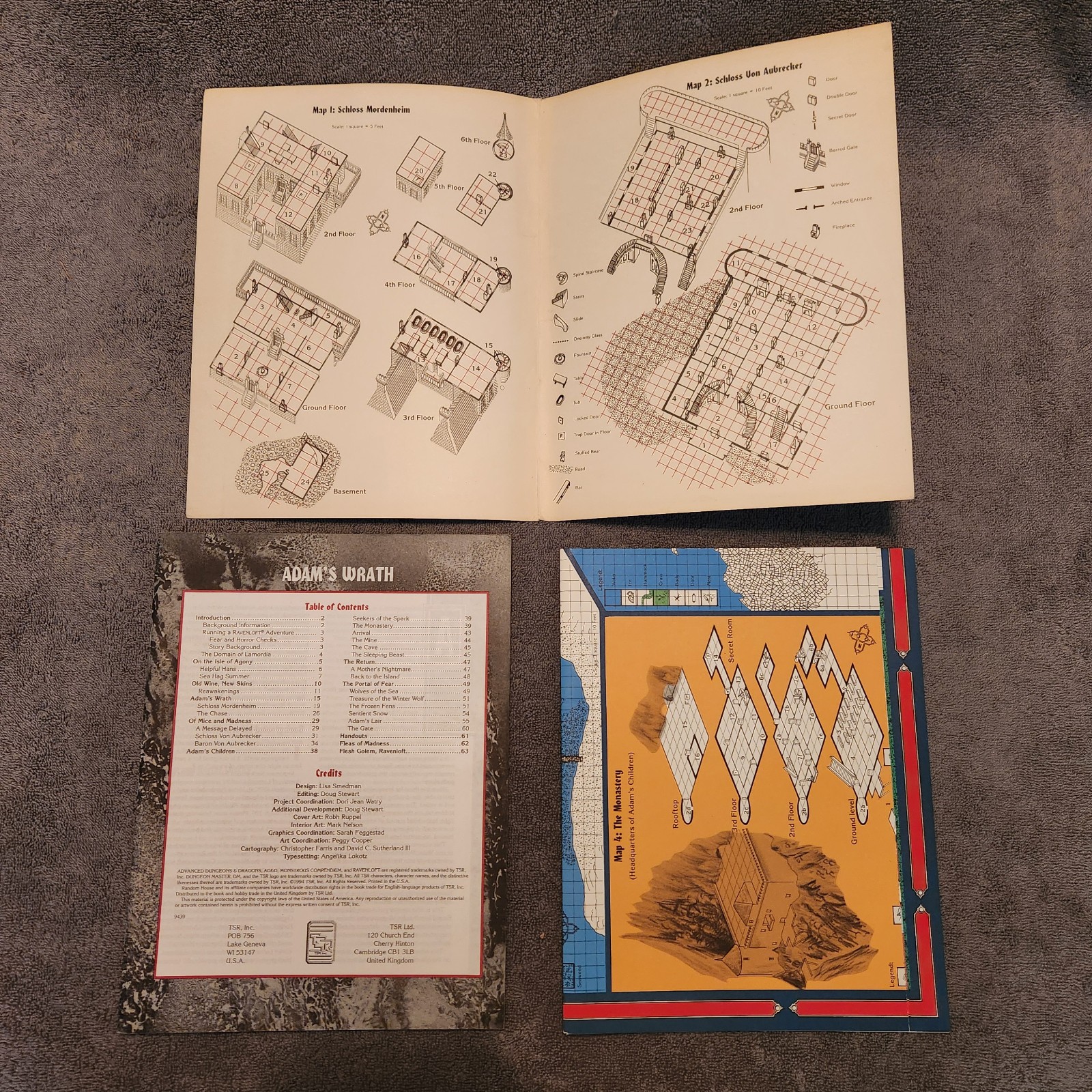 Adam’s Wrath Ravenloft #9436 AD&D Advanced Dungeons and Dragons – with map