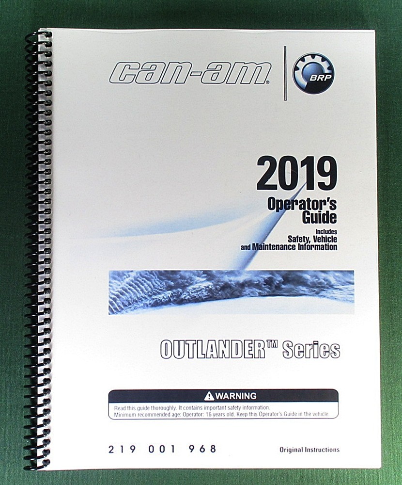 2019 Can-Am Outlander 570 Owner’s Manual: 204 Pages & Protective Covers!