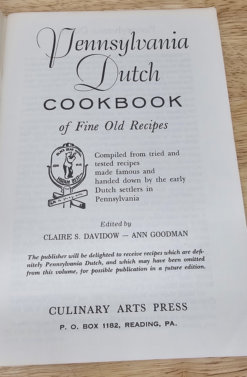 Pennsylvania DUTCH COOKBOOK of Fine Old Recipes, 62 pages