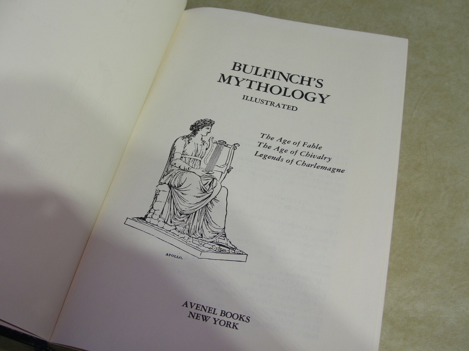 Bulfinch’s Mythology, Avenel 1978, Gold Gilt on Navy Leatherette Cover, Fancy