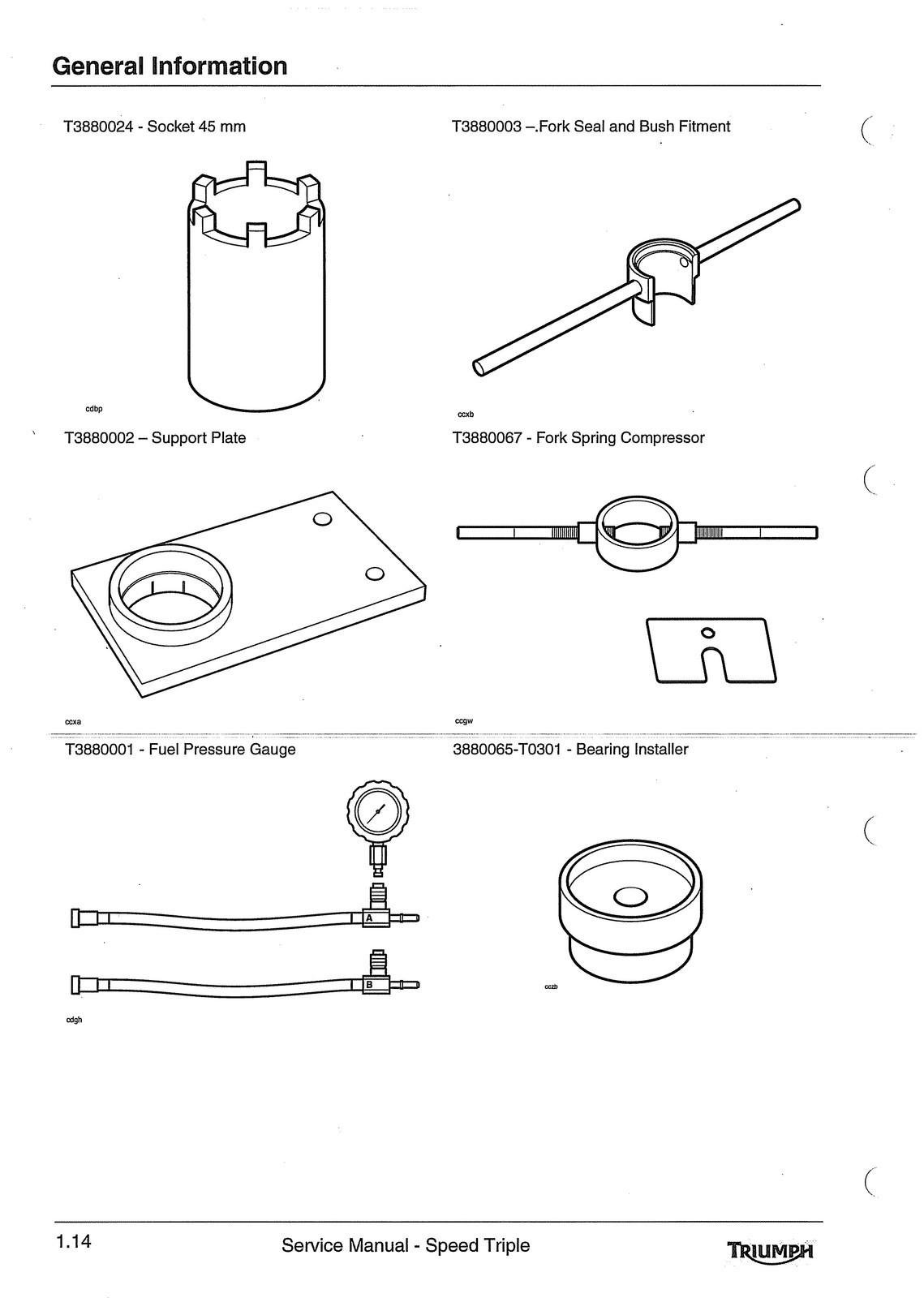 TRIUMPH Speed Triple 1050 Workshop Manual 2005, FASTENED – COVERED – XL FOLDOUTS