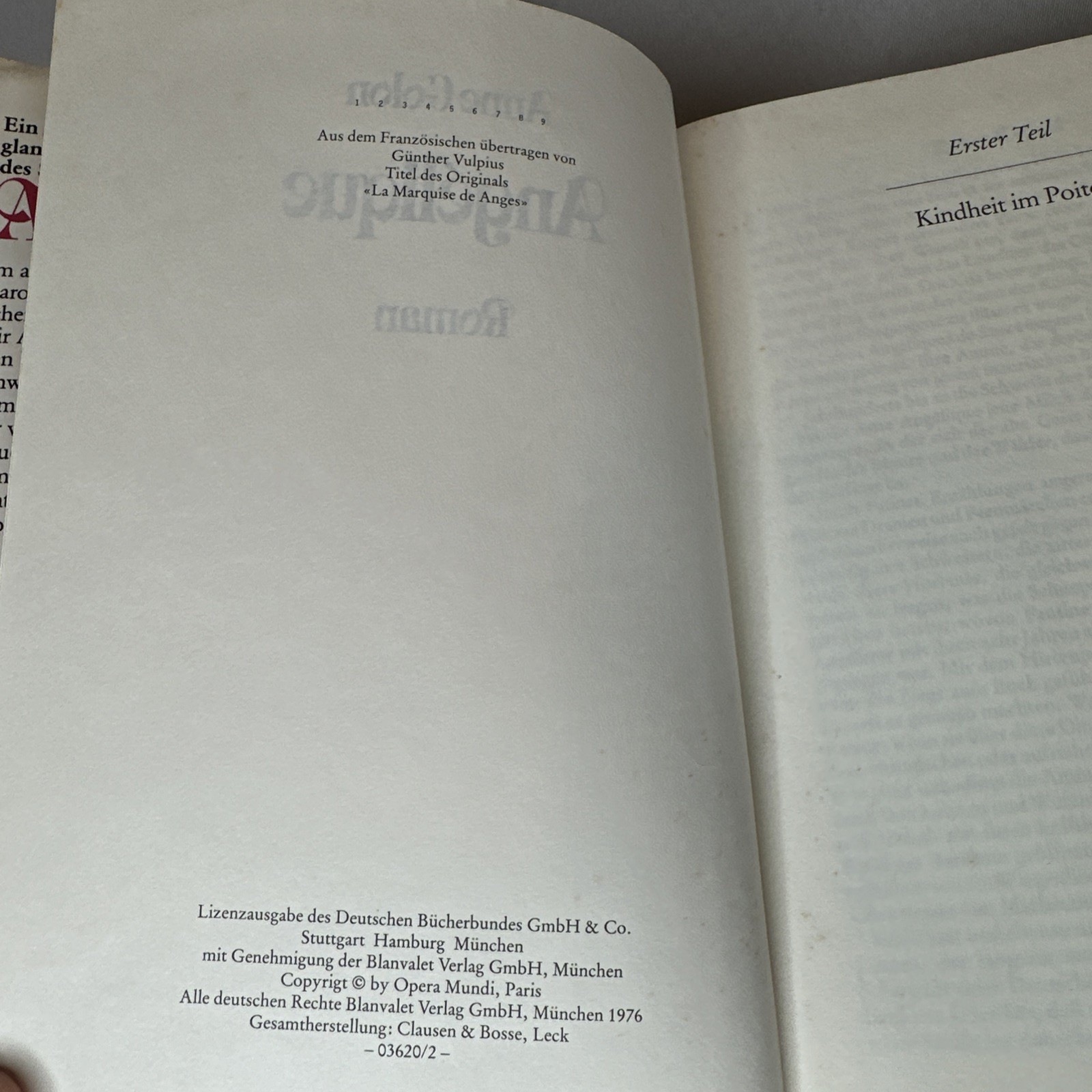 Angelique Roman By Anne Golon GERMAN Hardcover