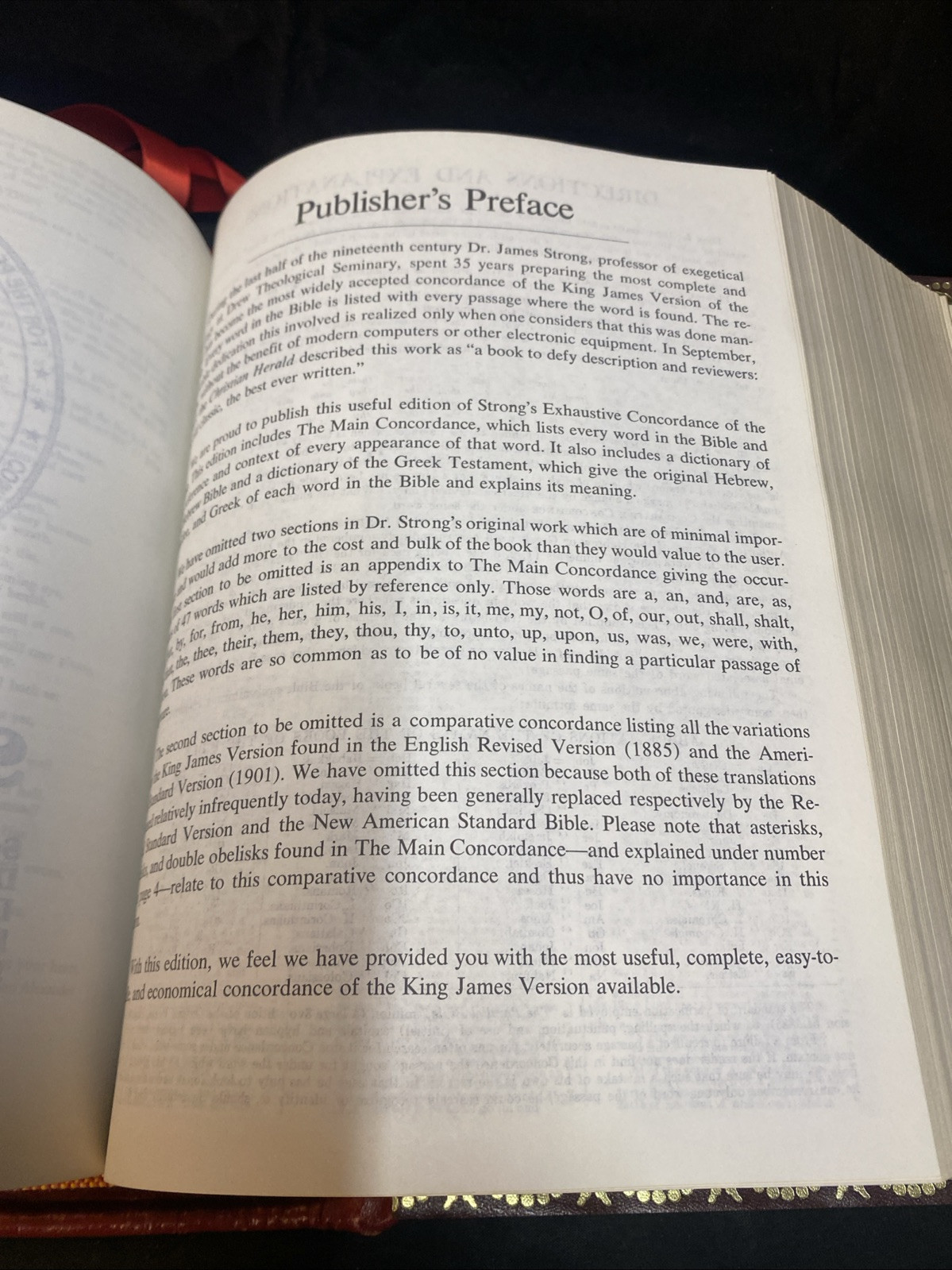 Holy Bible King James Red Letter Ed. PTL Club Extensive Study Helps Good Shape