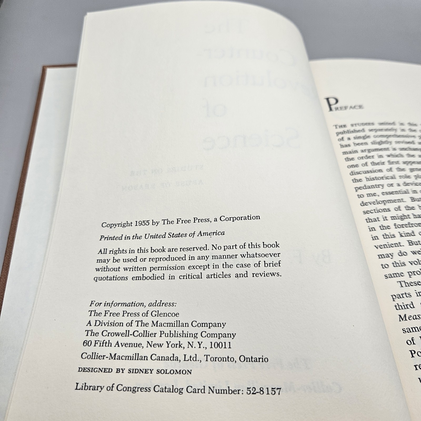 F. A. Hayek The Counter Revolution of Science 1955 HC Book The Free Press