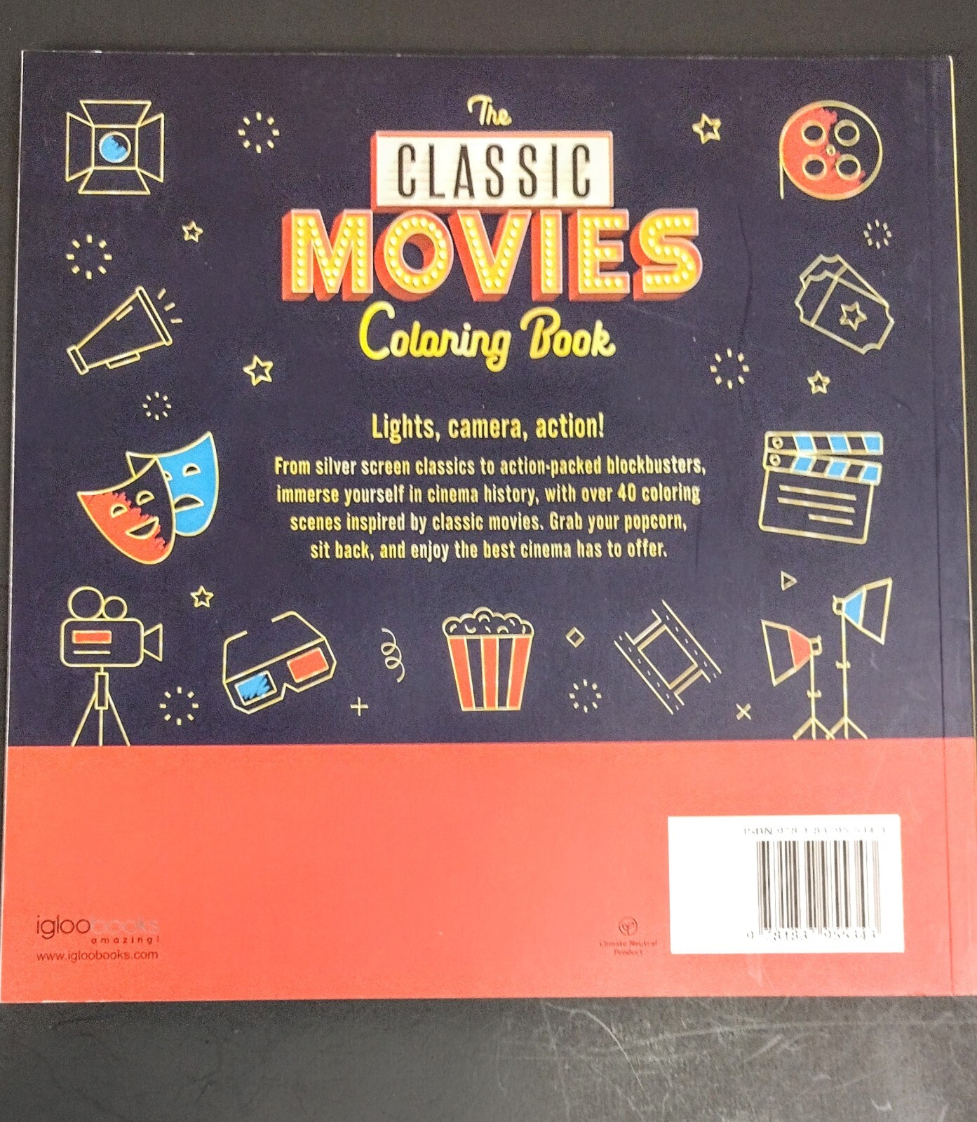 Coloring Book For Adults Or Young Adults/Movie Classics Theme /45 Pages/New