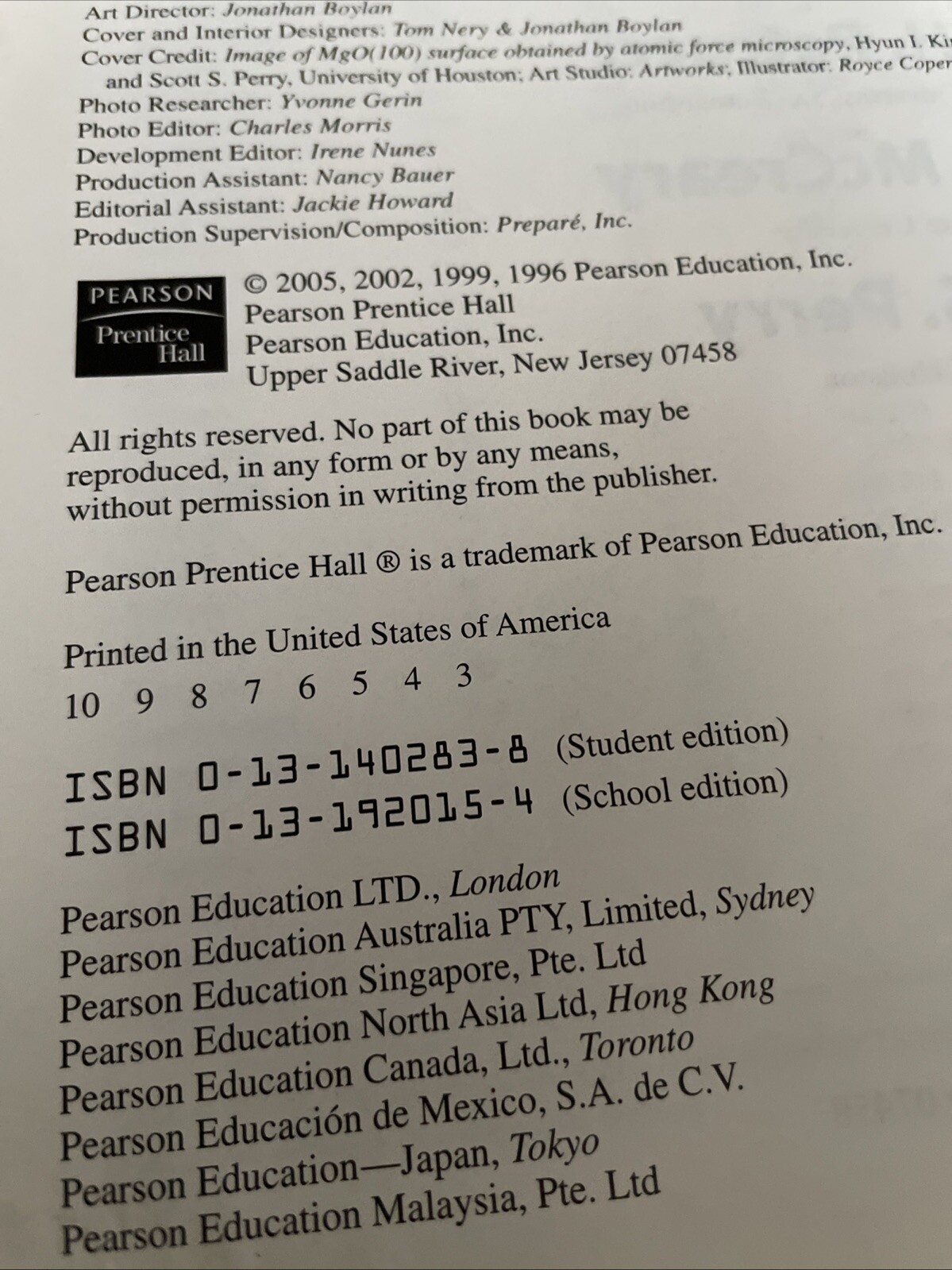 General Chemistry Fourth Edition Text Book Only