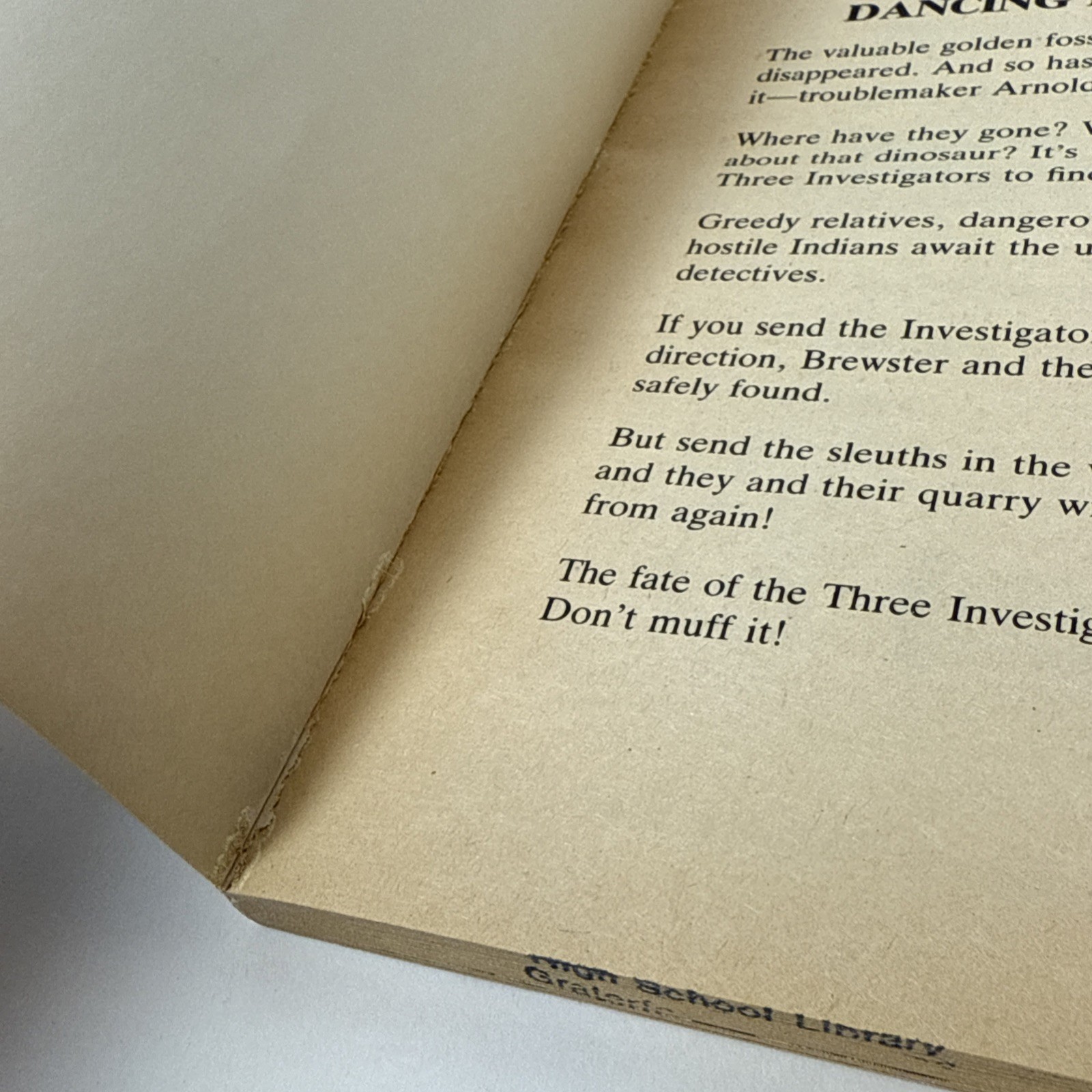 Three Investigators Case of the Dancing Dinosaur Paperback Find Your Fate