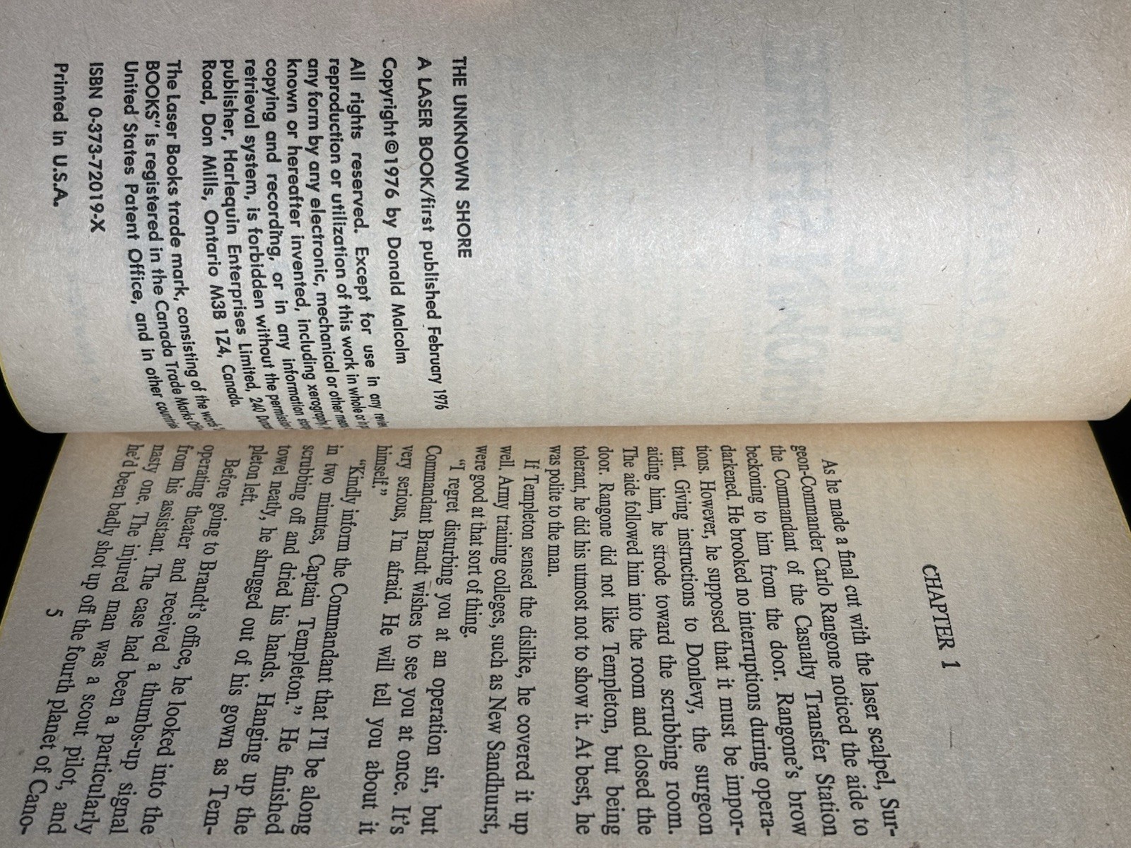 The Unknown Shore by Donald Malcolm Paperback 1976 Laser Books #19