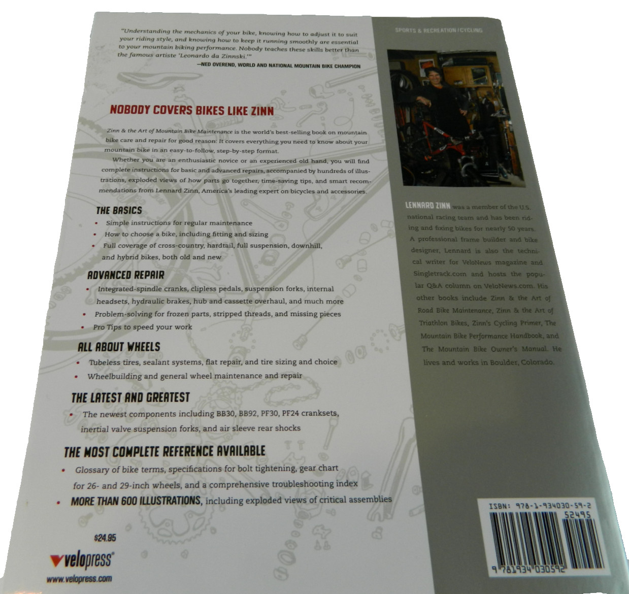 Zinn and the Art of Mountain Bike Maintenance Lennard Zinn 436 Pages 5th Edition