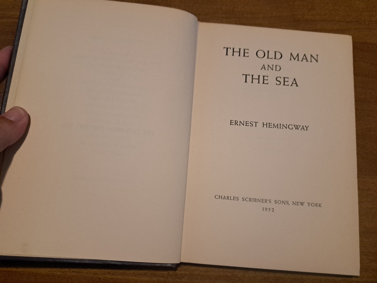 The Old Man and the Sea Ernest Hemingway HC 1952 Charles Scribner’s Sons “W”