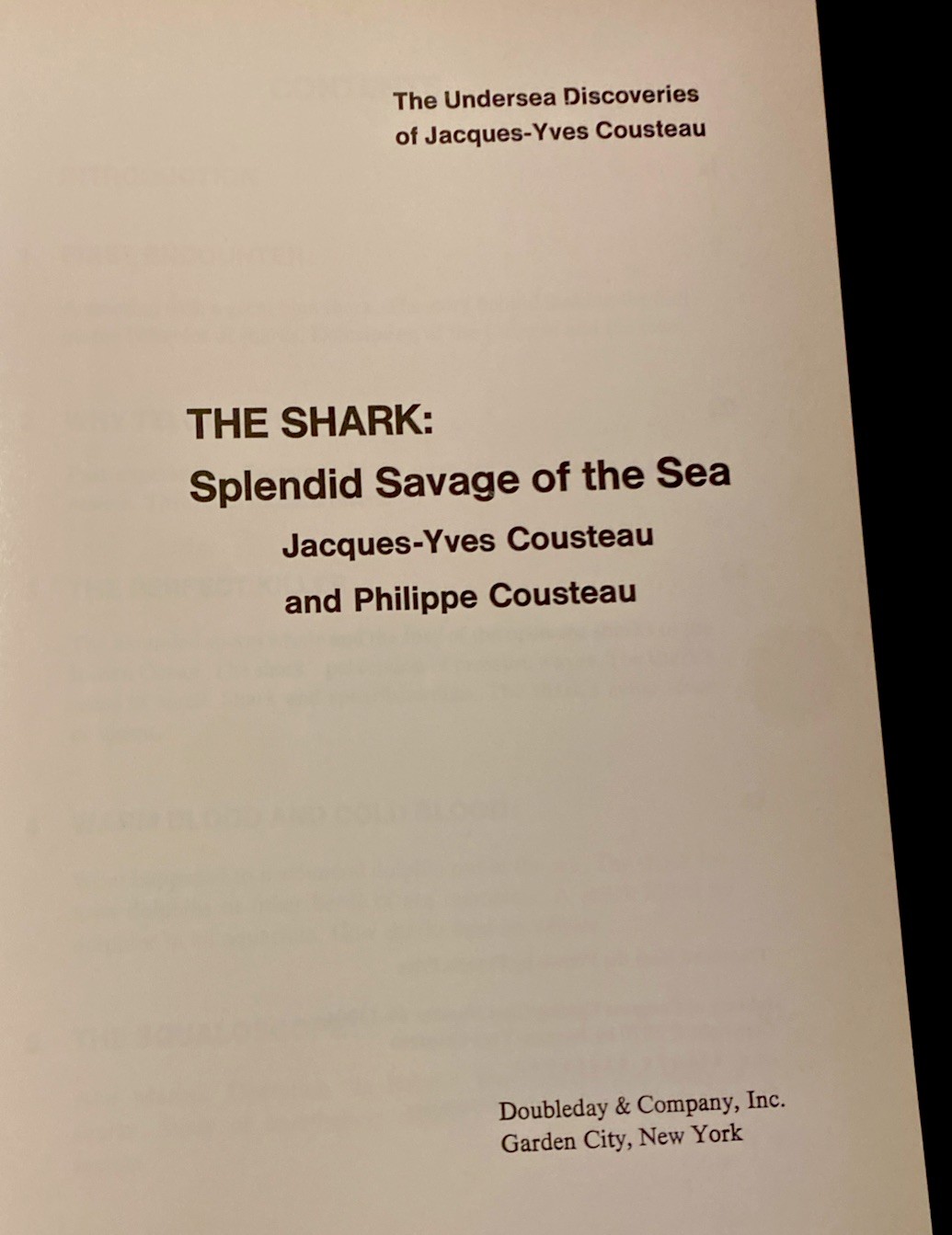 The Shark Splendid Savage Of The Sea by Jacques-Yves & Philippe Cousteau 1970