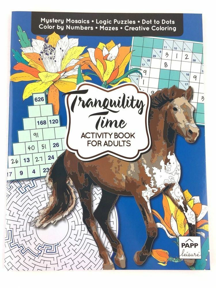 PAPP Tranquility Time Activity Book for Adults Color by Number Mazes Puzzles