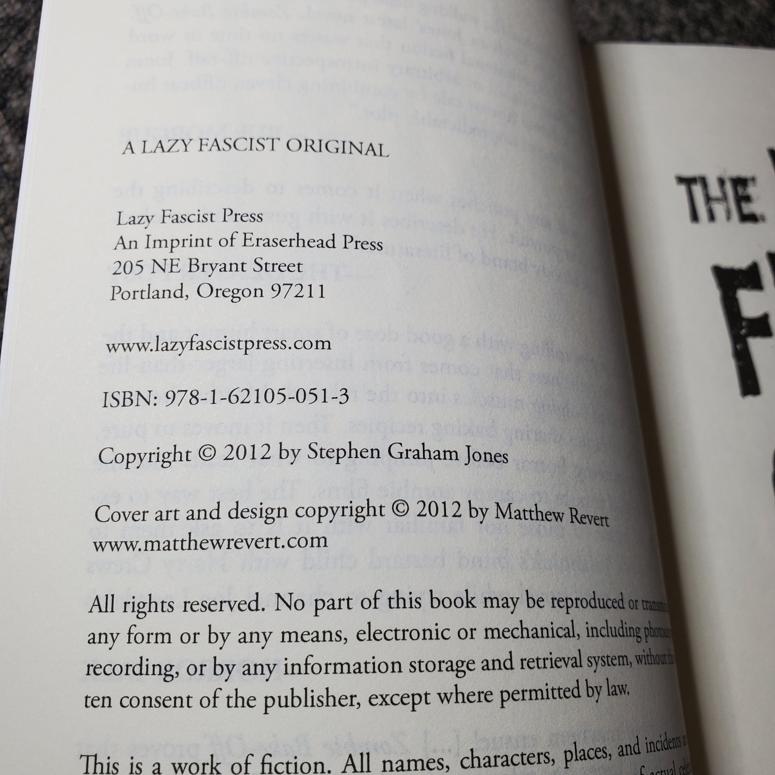 The Last Final Girl Stephen Graham Jones 2012 Horror Slasher Lazy Fascist Press