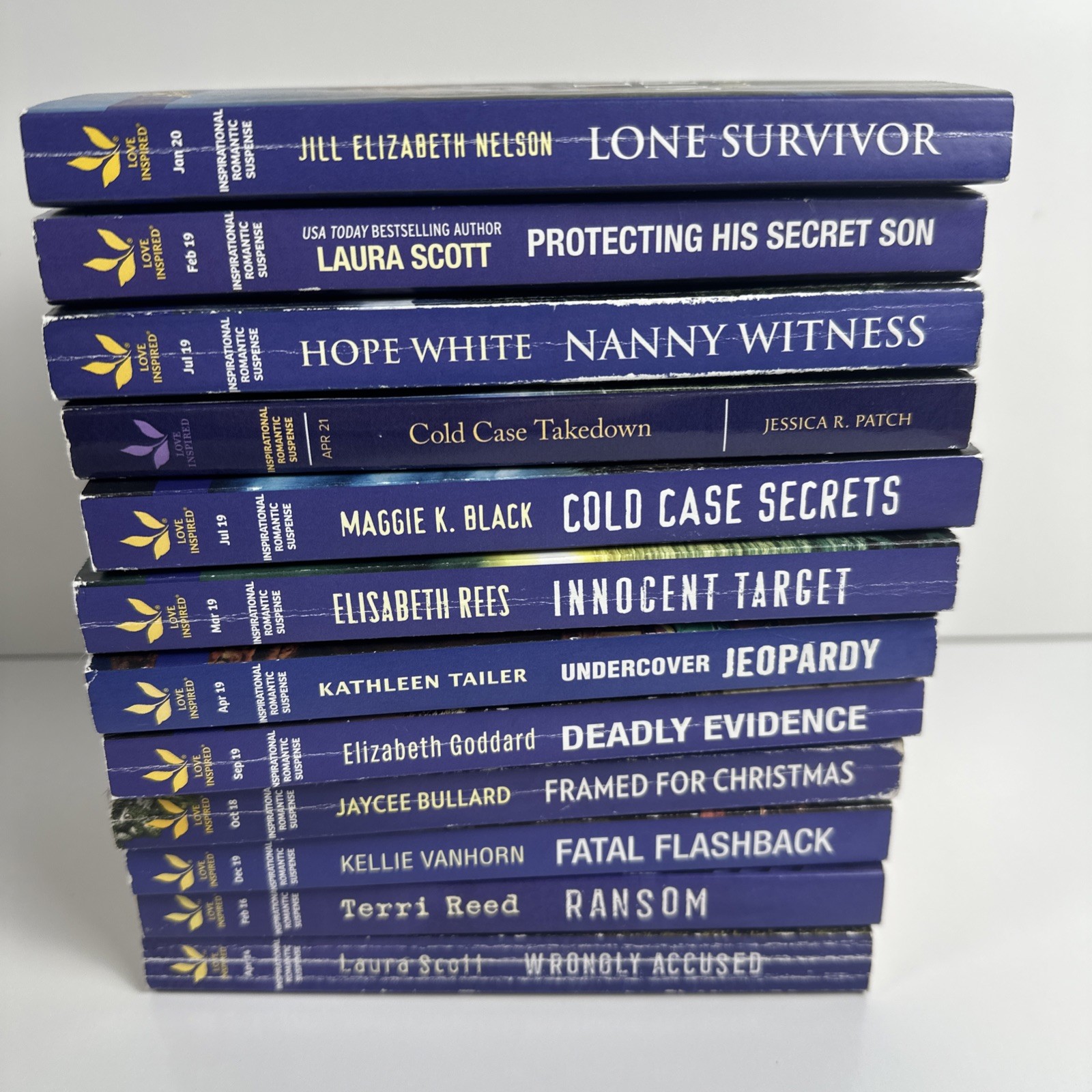 12 Love Inspired Suspense Book Lot Romance Mystery Bundle Laura Scott Terri Reed