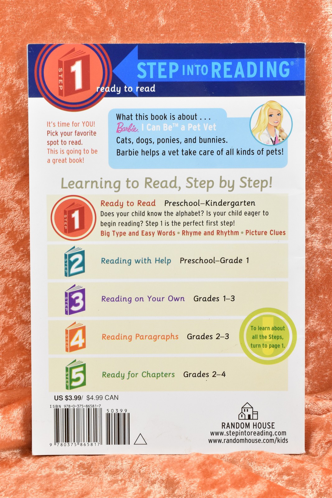 Step into Reading Ser.: I Can Be a Pet Vet (Barbie) by Mary Man-Kong (2010, Trad