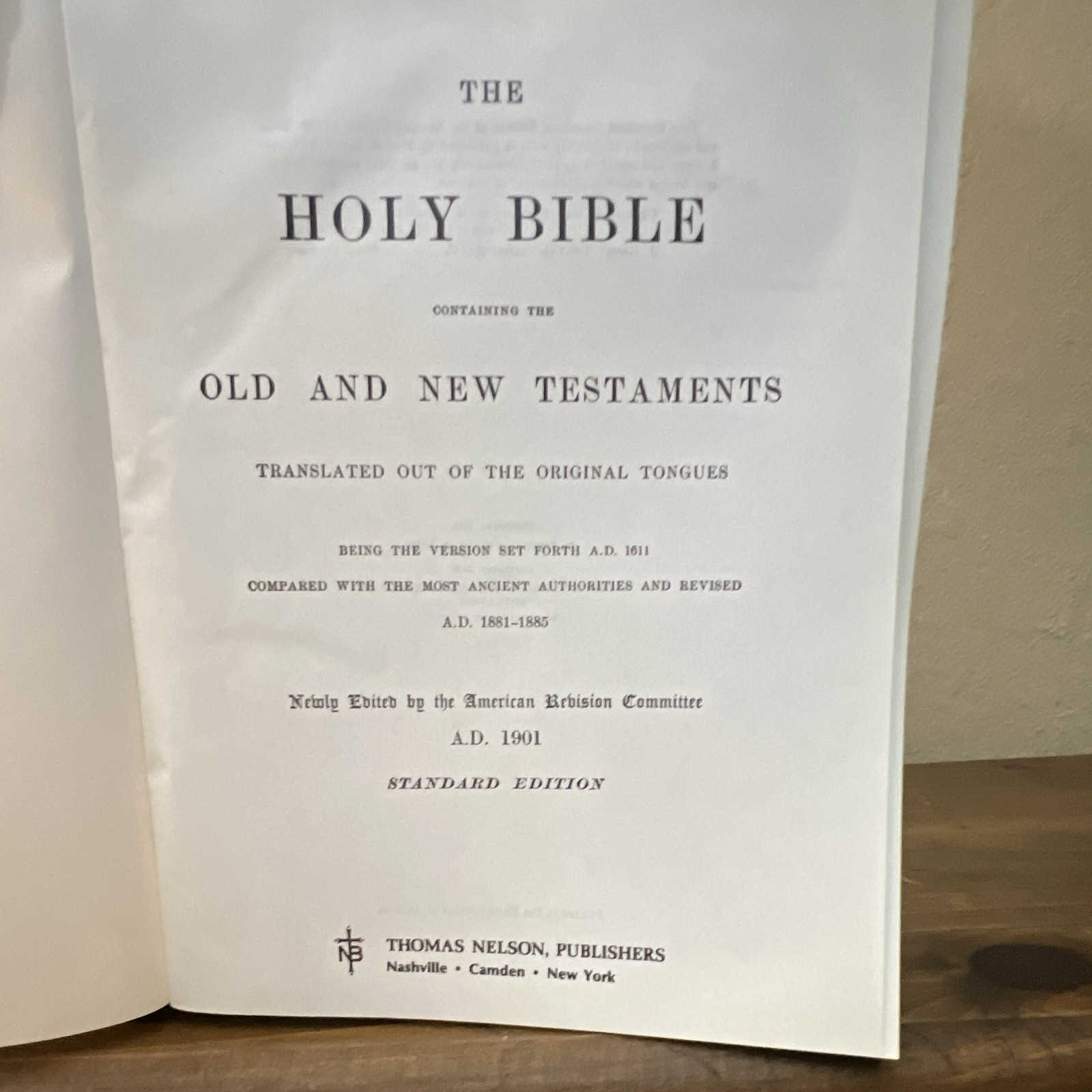 American Standard Version Holy Bible 1901 ASV Thomas Nelson Reference Hardcover