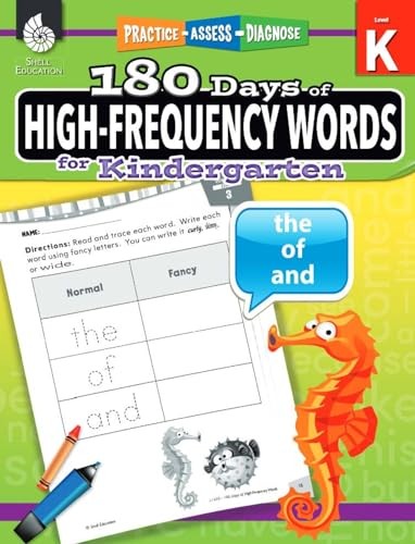 Shell Education 180 Days of High-Frequency Words for Kindergarten