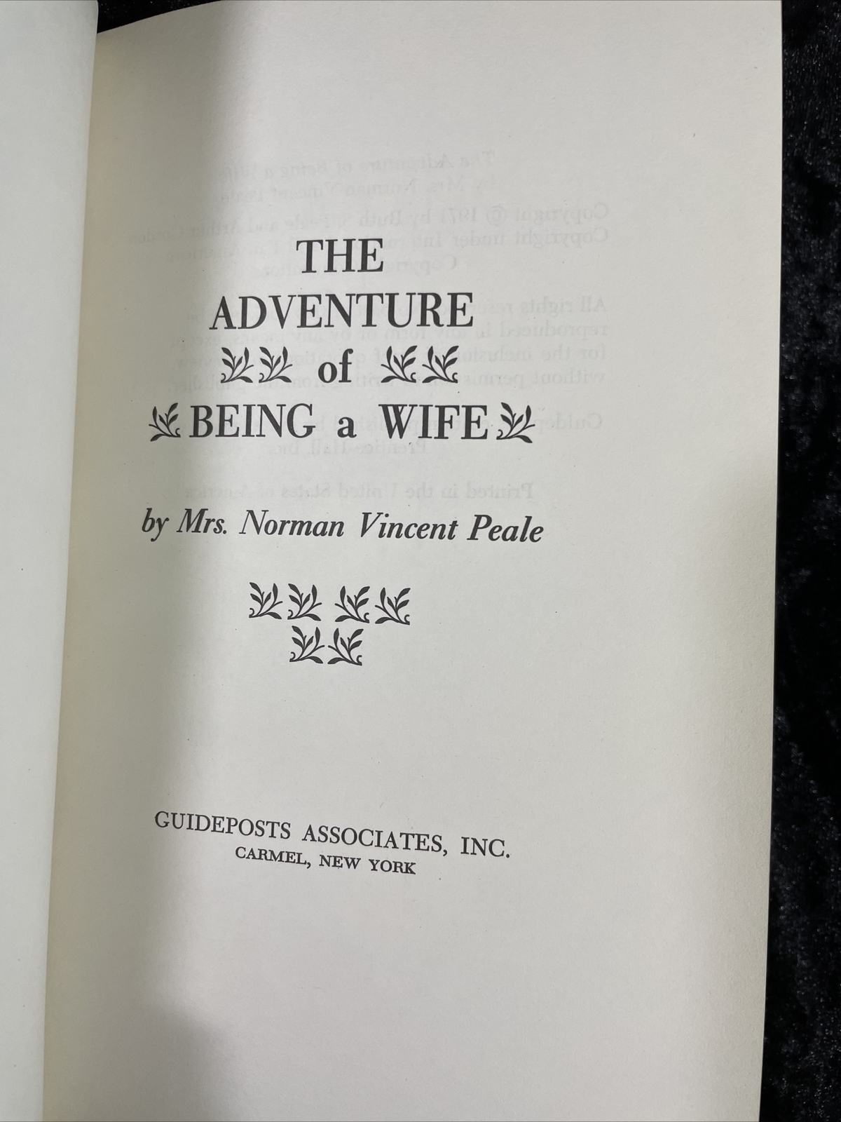 The Adventure of Being a Wife – Mrs. Norman Vincent Peale (hardcover/no dust)