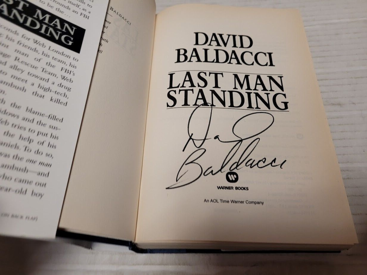 Last Man Standing by David Baldacci (2001, Hardcover) SIGNED 1st/1st