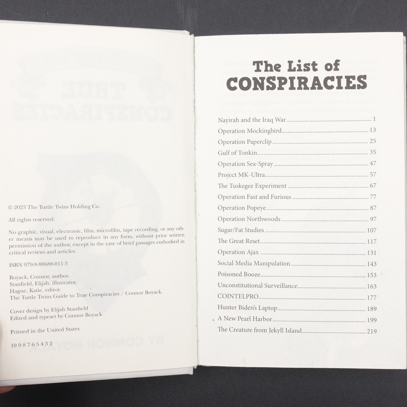 The Tuttle Twins Guide to True Conspiracies Connor Boyack 2023 HB Very Good UC