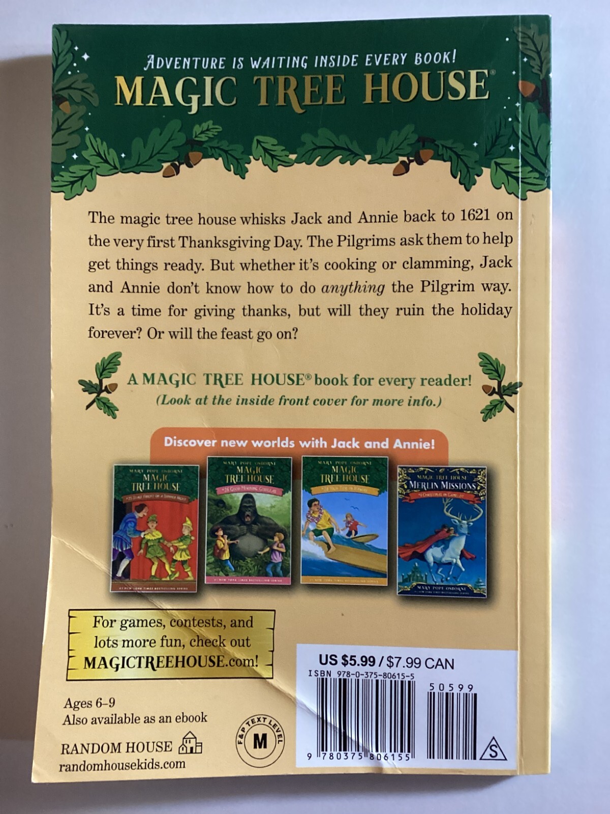 Lot of 4 Mary Pope Osborne Magic Tree House Books #21 #22 #25 #27 Free Shipping