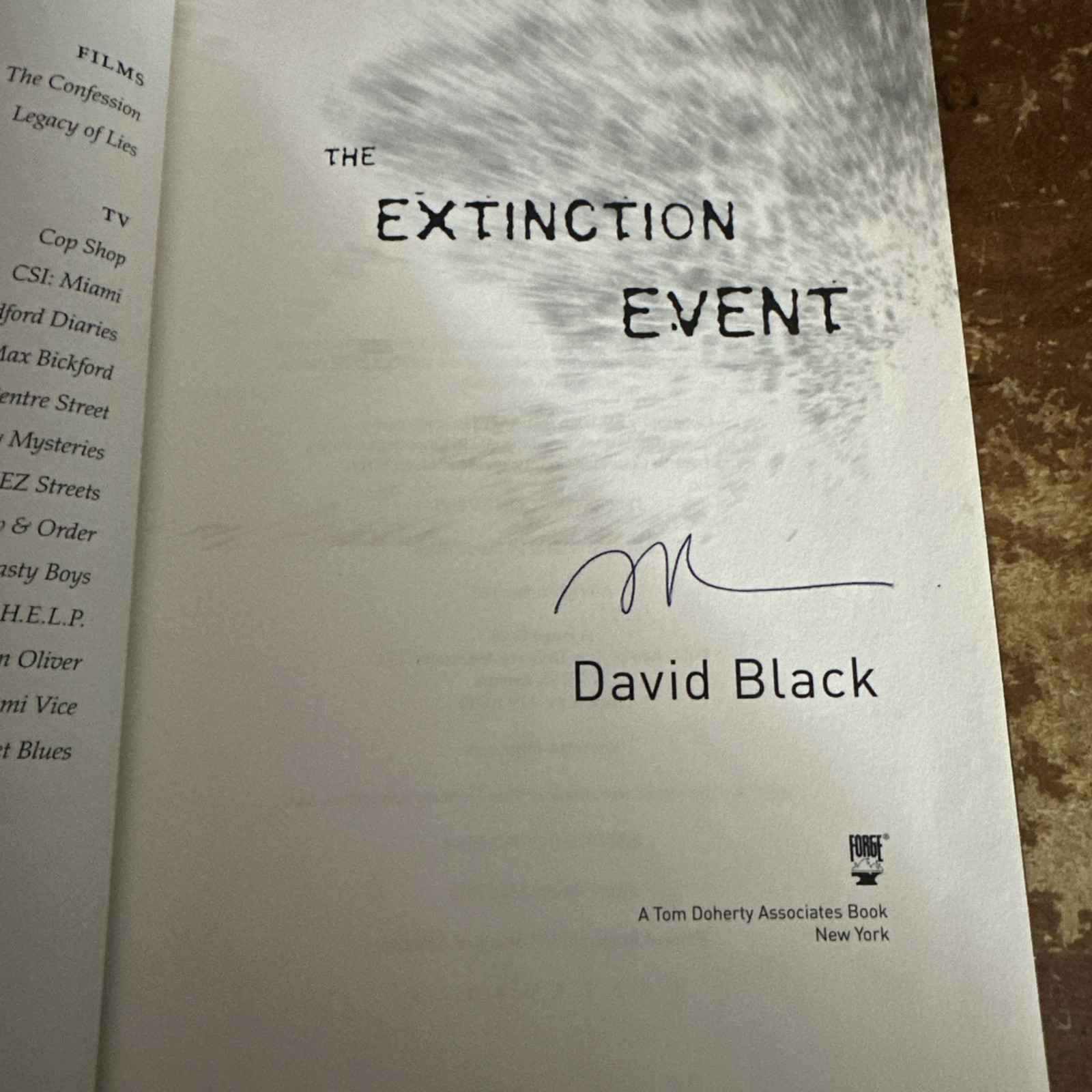 The Extinction Event SIGNED by David Black 2010 1st EDITION/PRINTING NEW