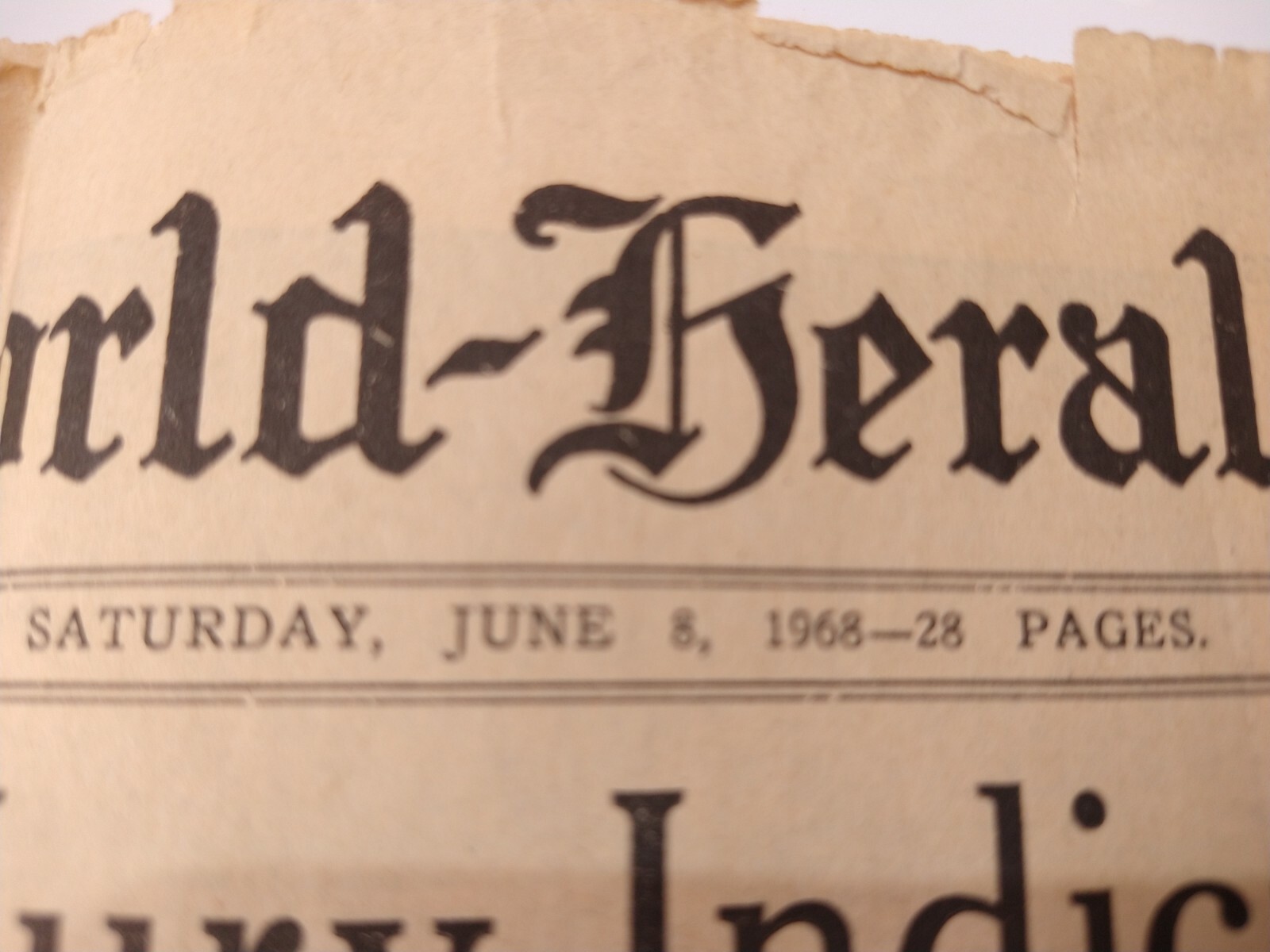 OMAHA WORLD HERALD NEWS PAPER JUNE 8, 1968 