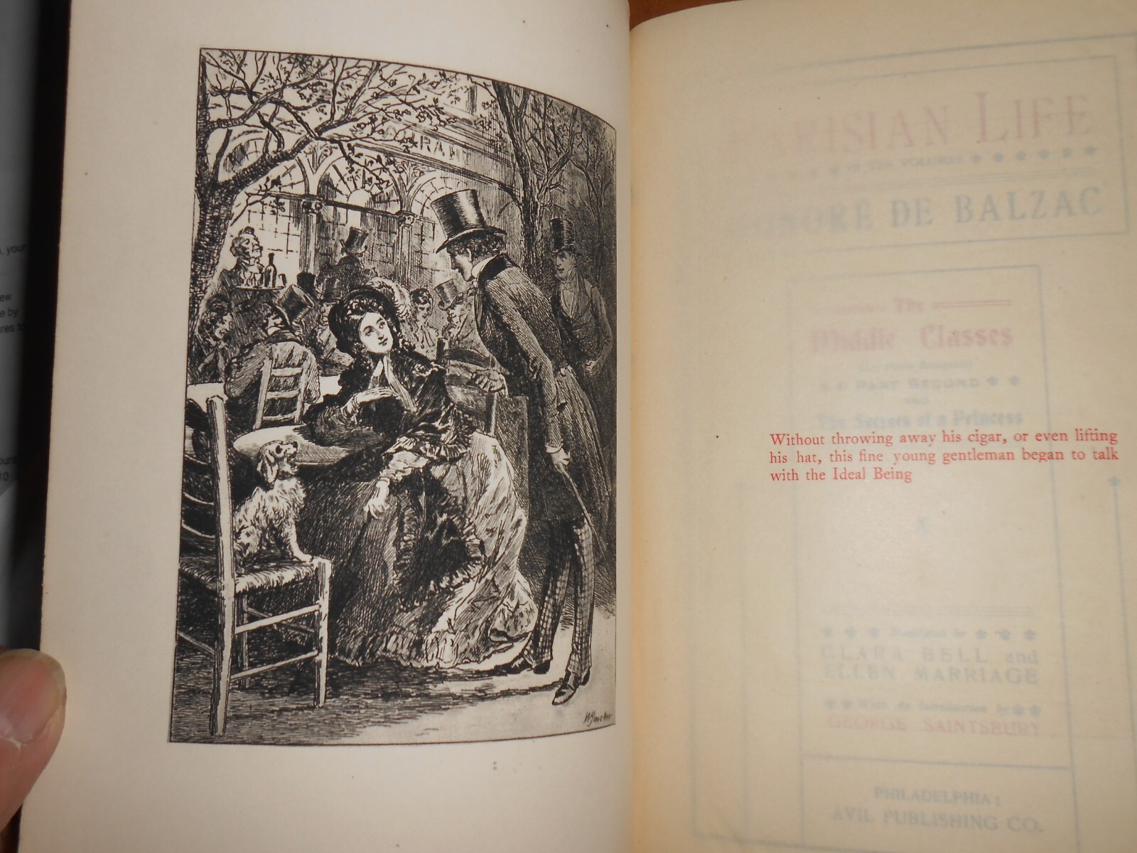 VTG RARE Honore de Balzac Lot of 4 “Parisian Life” Avil Publishing 1901 – HC GC