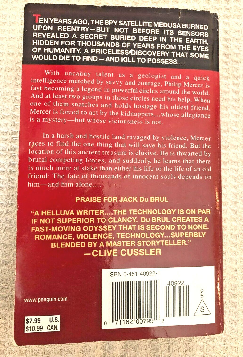 The Medusa Stone by Jack Du Brul (2000, UK- A Format Paperback)
