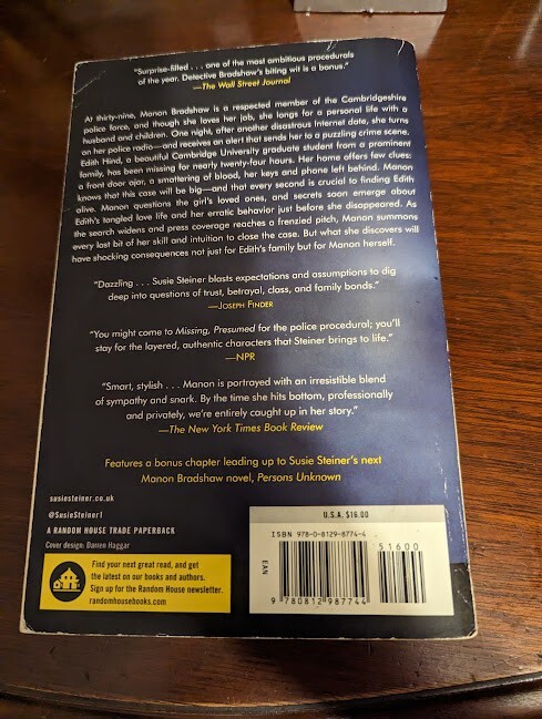 Manon Bradshaw Ser.: Missing, Presumed : A Novel by Susie Steiner (2017,…