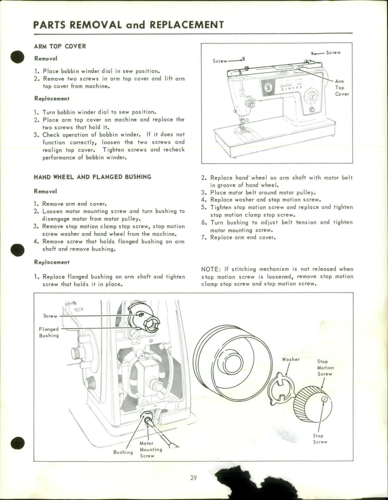 SINGER 416 418 Sewing Machine Service Manual – STEEL WIRE BIND – TOUGH COVERED
