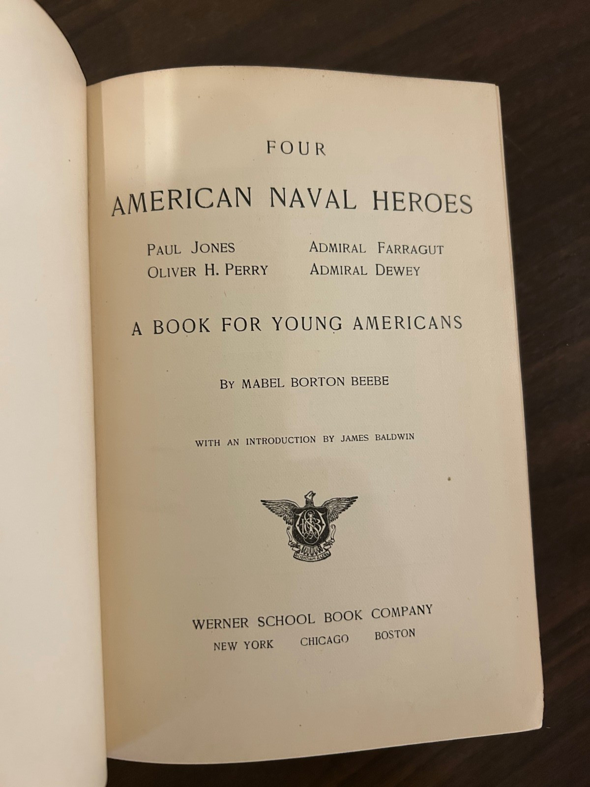 Four American Naval Heroes 1899 Paul Jones Perry Farragut Dewey Book Antique HC