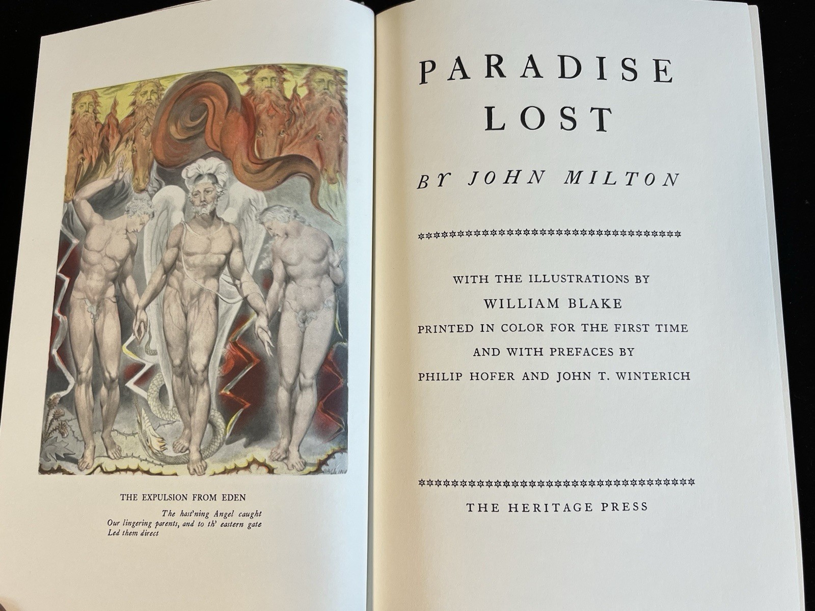 Heritage Press – PARADISE LOST – by John Milton – illustrated by William Blake