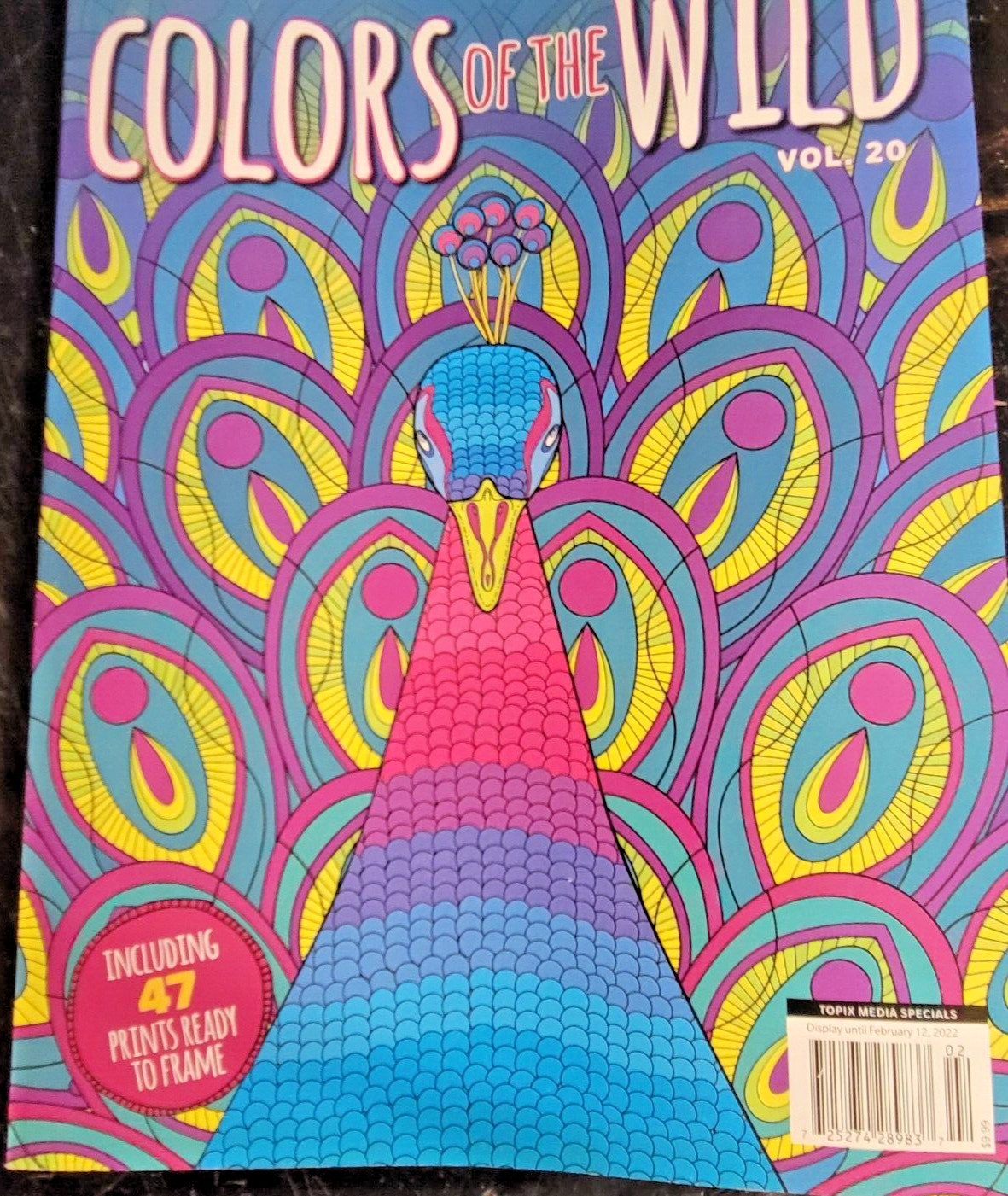 COLORS OF THE WILD Vol. 20 Adult Coloring Book With 47 Prints Ready To Frame!