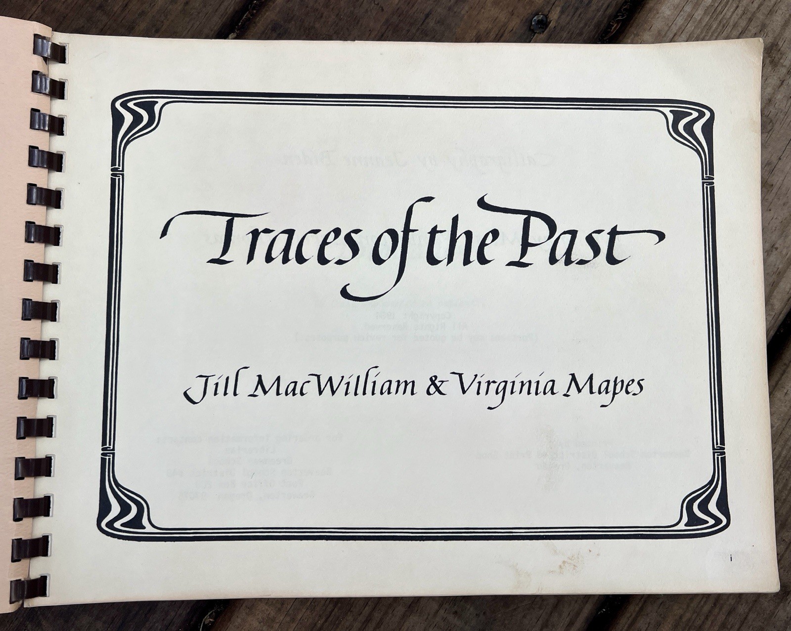 Traces of the Past 1984 Local-Family History Beaverton Washington County Oregon