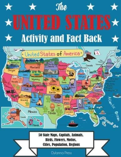 The United States Activity and Fact Book: 50 State Maps, Capitals, Animal – GOOD